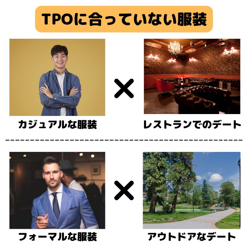 TPOに合っていない服装