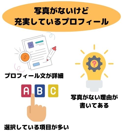 写真がないけど充実しているプロフィール