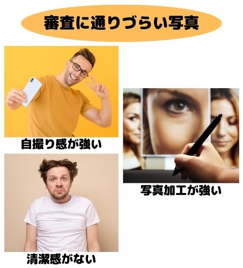 審査に通りづらい写真