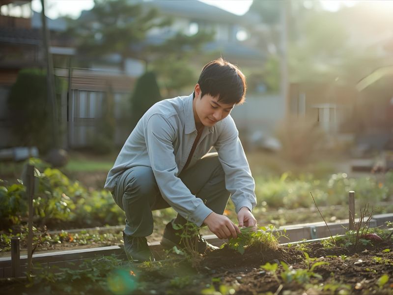 田舎に住んでいる男性