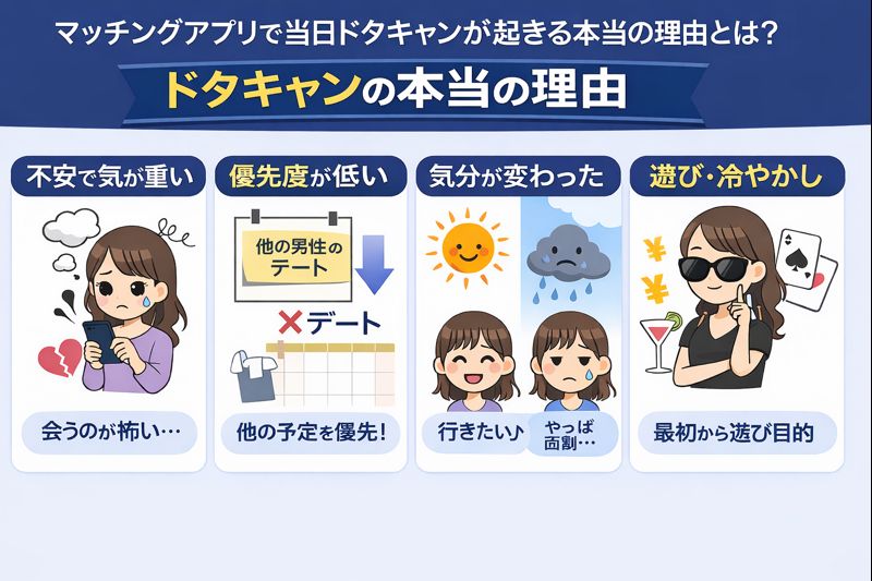 マッチングアプリで当日ドタキャンが起きる本当の理由とは？