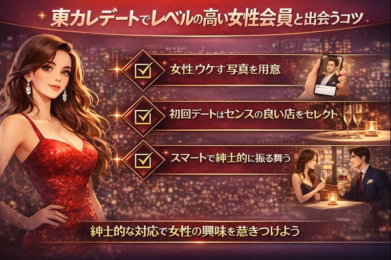 東カレデートでレベルの高い女性会員と出会うコツ