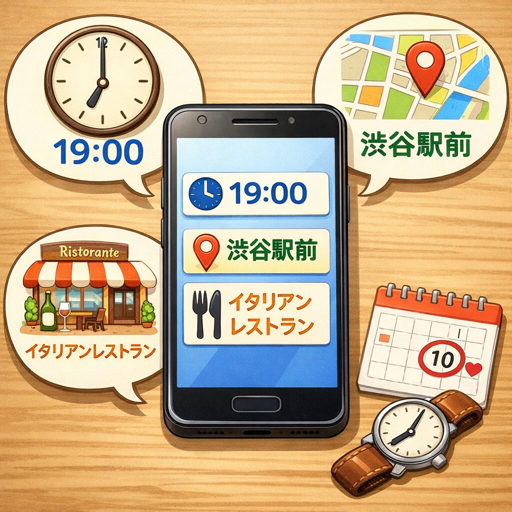 前日までにデート場所やデート日時を決める