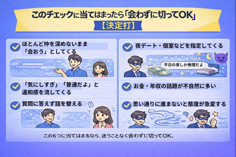 このチェックに当てはまったら「会わずに切ってOK」【決定打】