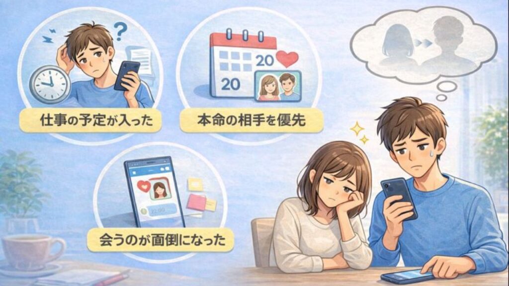 ドタキャンの予兆が出る理由｜マッチングアプリ利用者の心理