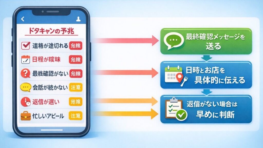 マッチングアプリでドタキャンされる6つの予兆と対策