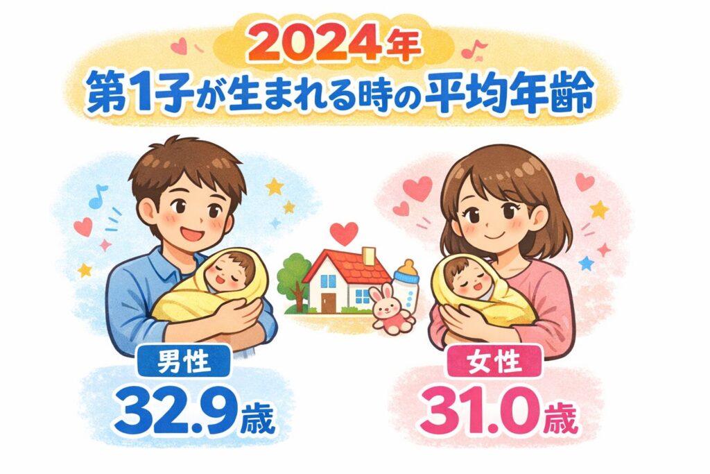 2024年第1子が産まれた時の平均年齢