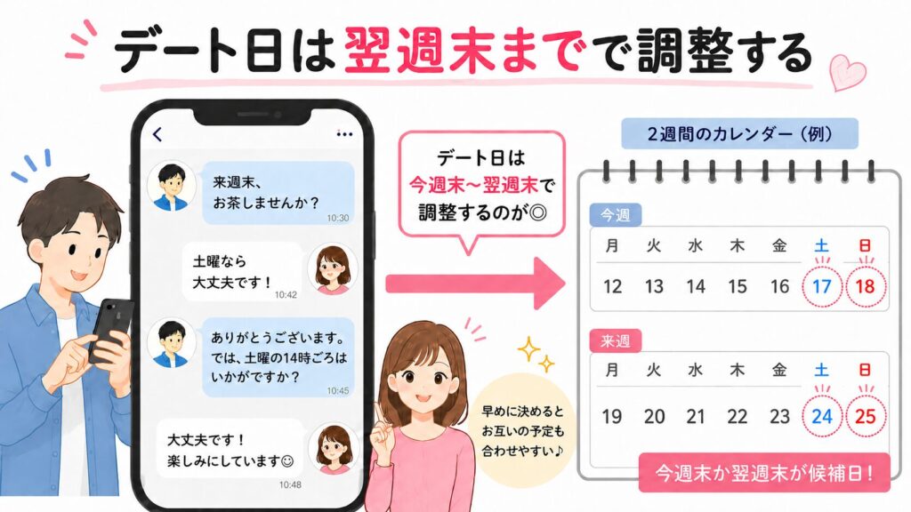 デート日は翌週末までで調整する