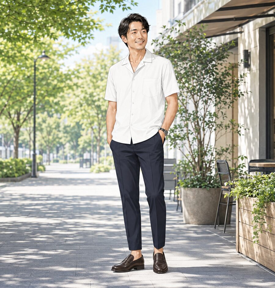 夏の男性の服装