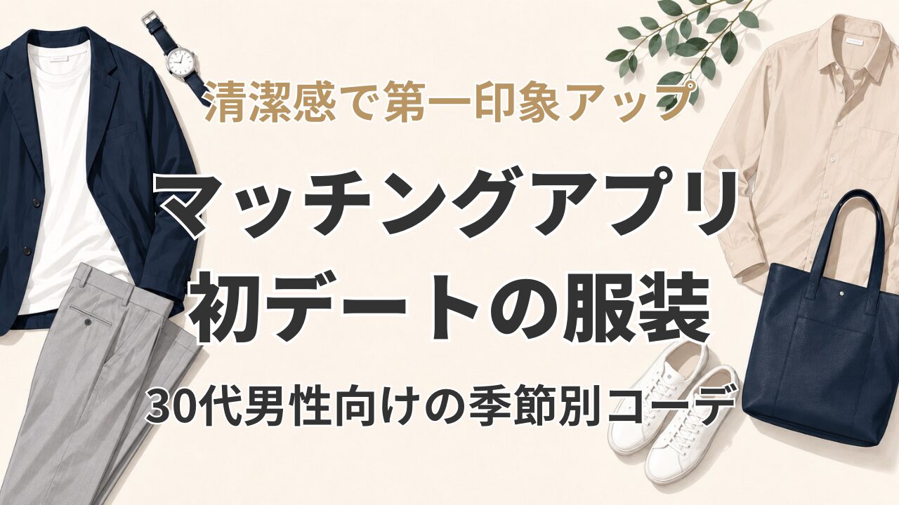 マッチングアプリ初デートの服装｜30代男性向け季節別コーデとNG例
